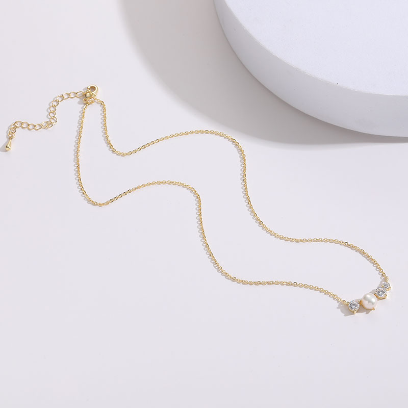 1 Piece Fashion Classic Style Commute Simple Copper Plating Copper Zircon Necklace display picture 2
