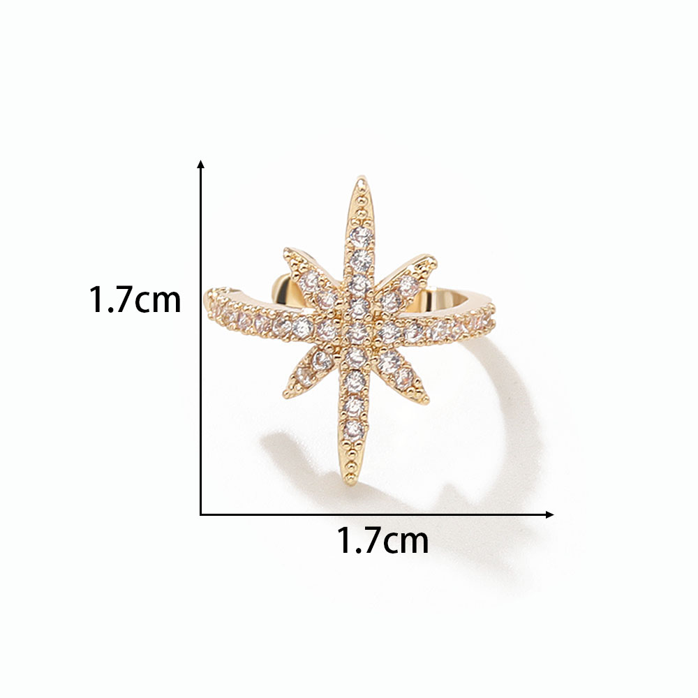 French Style Hexagram Copper Plating Inlay Zircon Gold Plated Silver Plated Women's Rings Earrings display picture 1