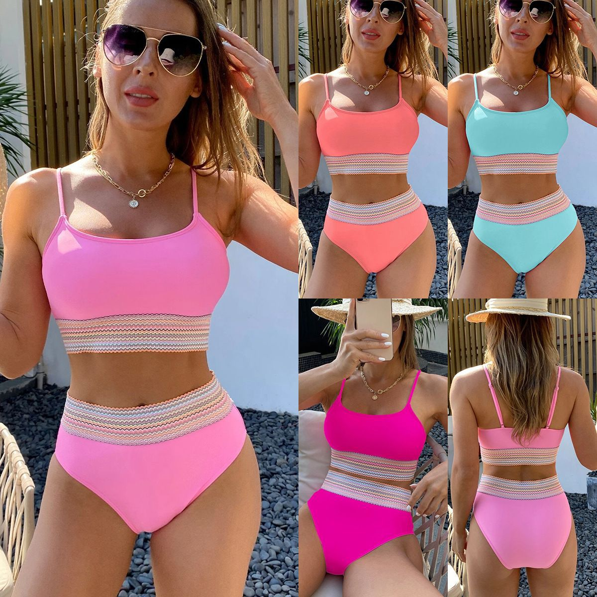 Women's Solid Color 2 Piece Set Bikinis display picture 4