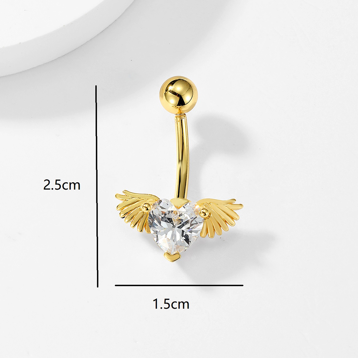 Fashion Leaf Devil's Eye Butterfly Stainless Steel Plating Zircon 18k Gold Plated Belly Ring display picture 8