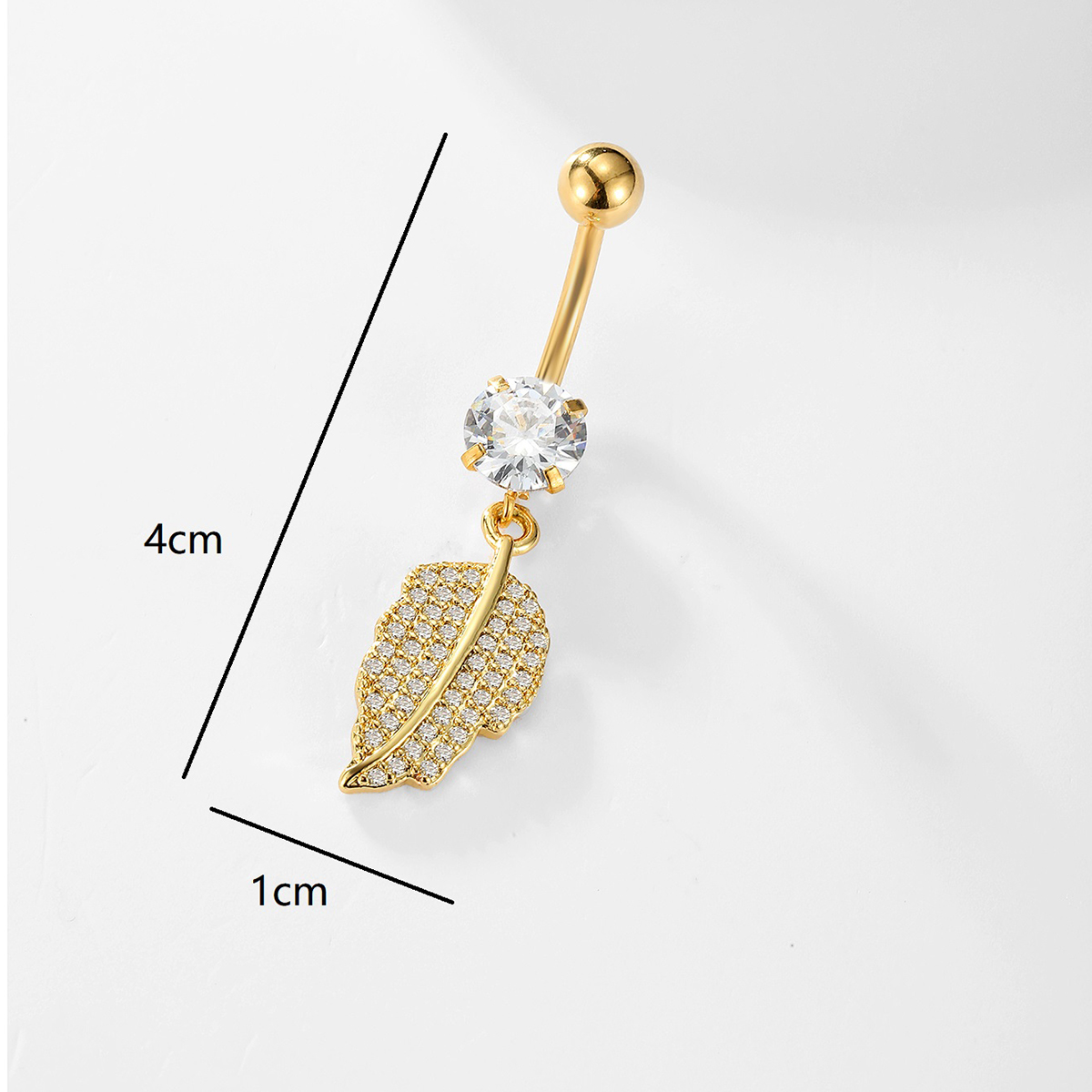 Fashion Leaf Devil's Eye Butterfly Stainless Steel Plating Zircon 18k Gold Plated Belly Ring display picture 20