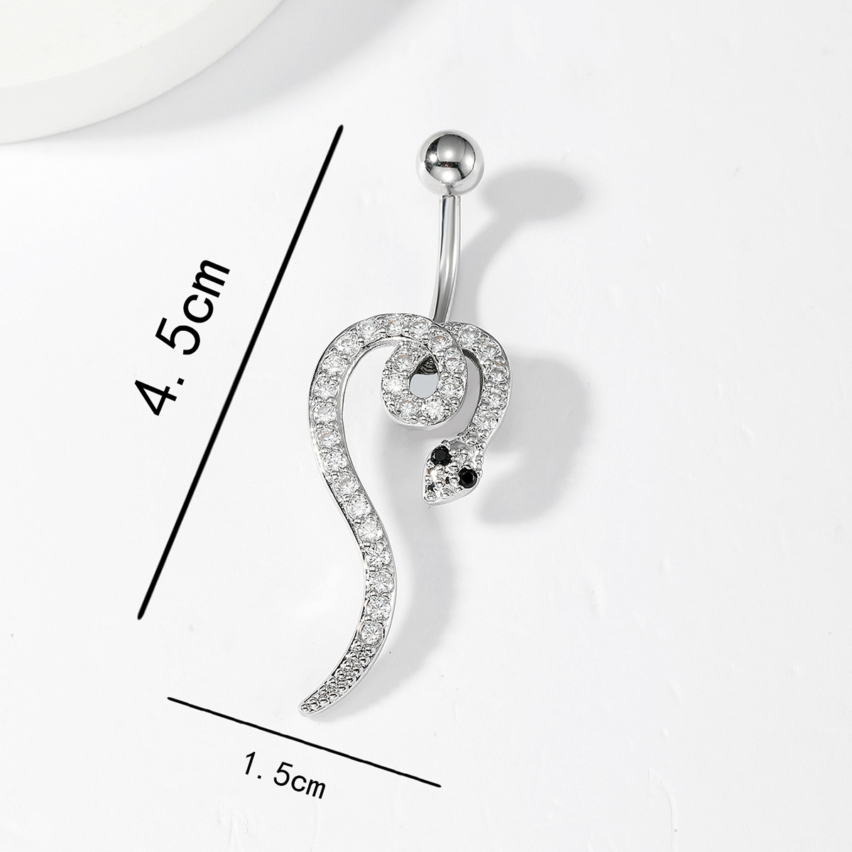 1 Piece Sexy Snake Stainless Steel Plating Zircon Belly Ring display picture 1