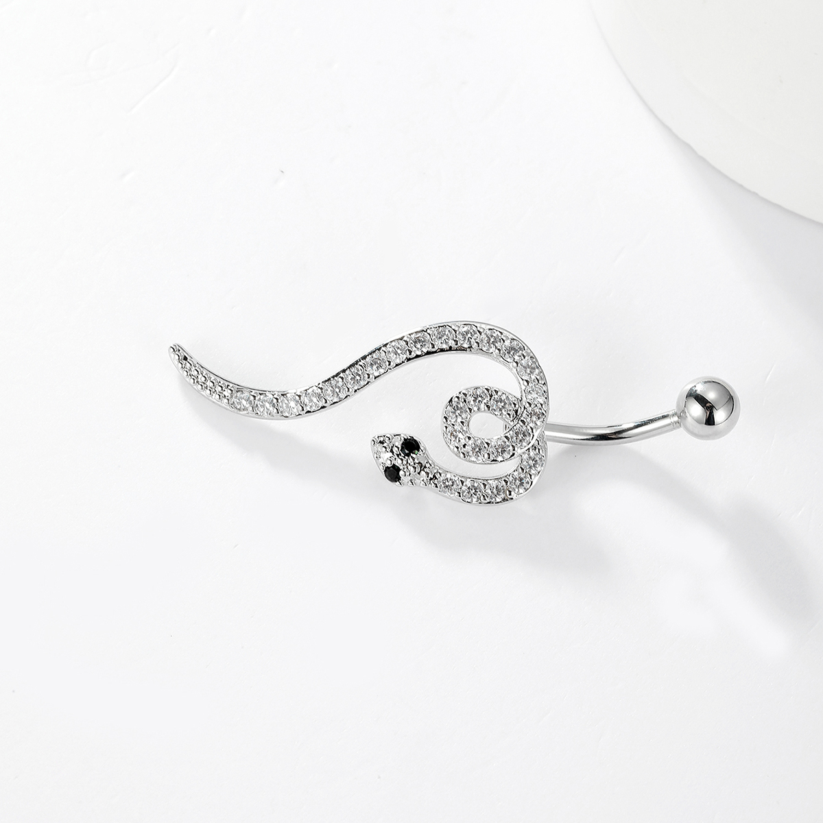 1 Piece Sexy Snake Stainless Steel Plating Zircon Belly Ring display picture 2