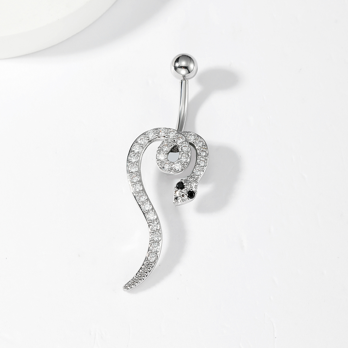 1 Piece Sexy Snake Stainless Steel Plating Zircon Belly Ring display picture 3