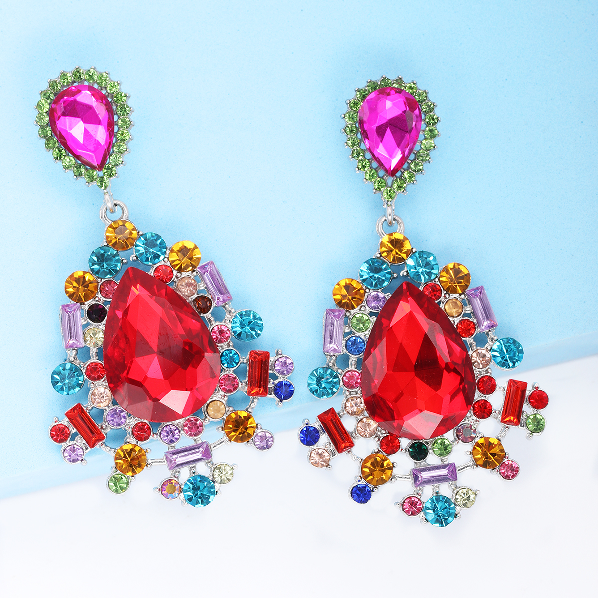 1 Pair Fashion Flower Alloy Inlay Zircon Women's Drop Earrings display picture 6