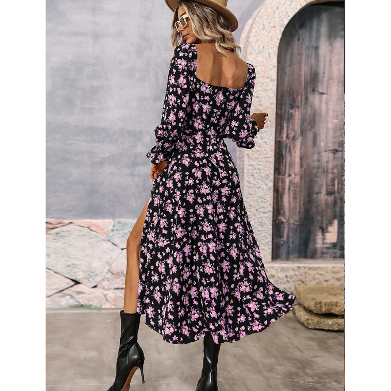 Women's Floral Dress Fashion Printing Long Sleeve Ditsy Floral Maxi Long Dress Daily display picture 4