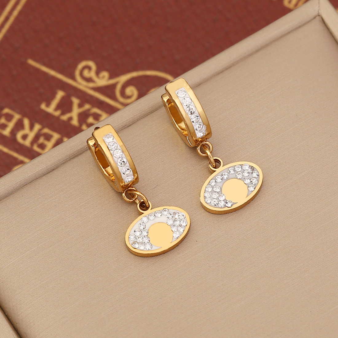 1 Pair Fashion Heart Shape Butterfly Stainless Steel Plating Zircon Dangling Earrings display picture 3