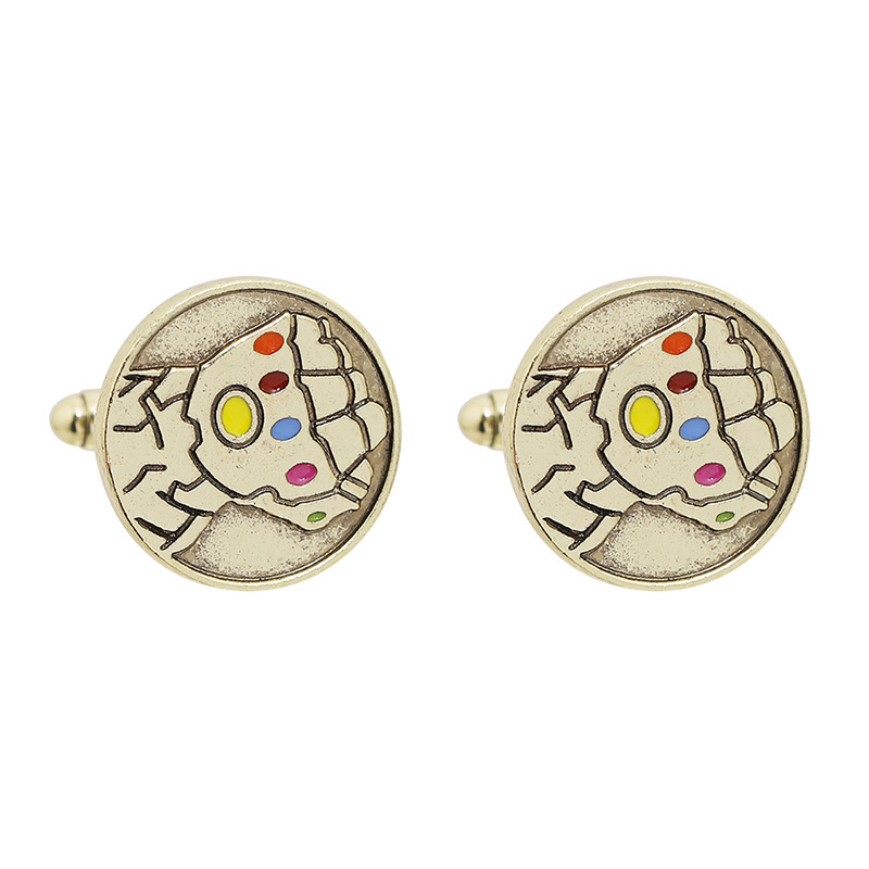 New Tree Of Life Starry Night Sea Taiji Map Time Stone Series Titanium Steel French Cufflinks display picture 21