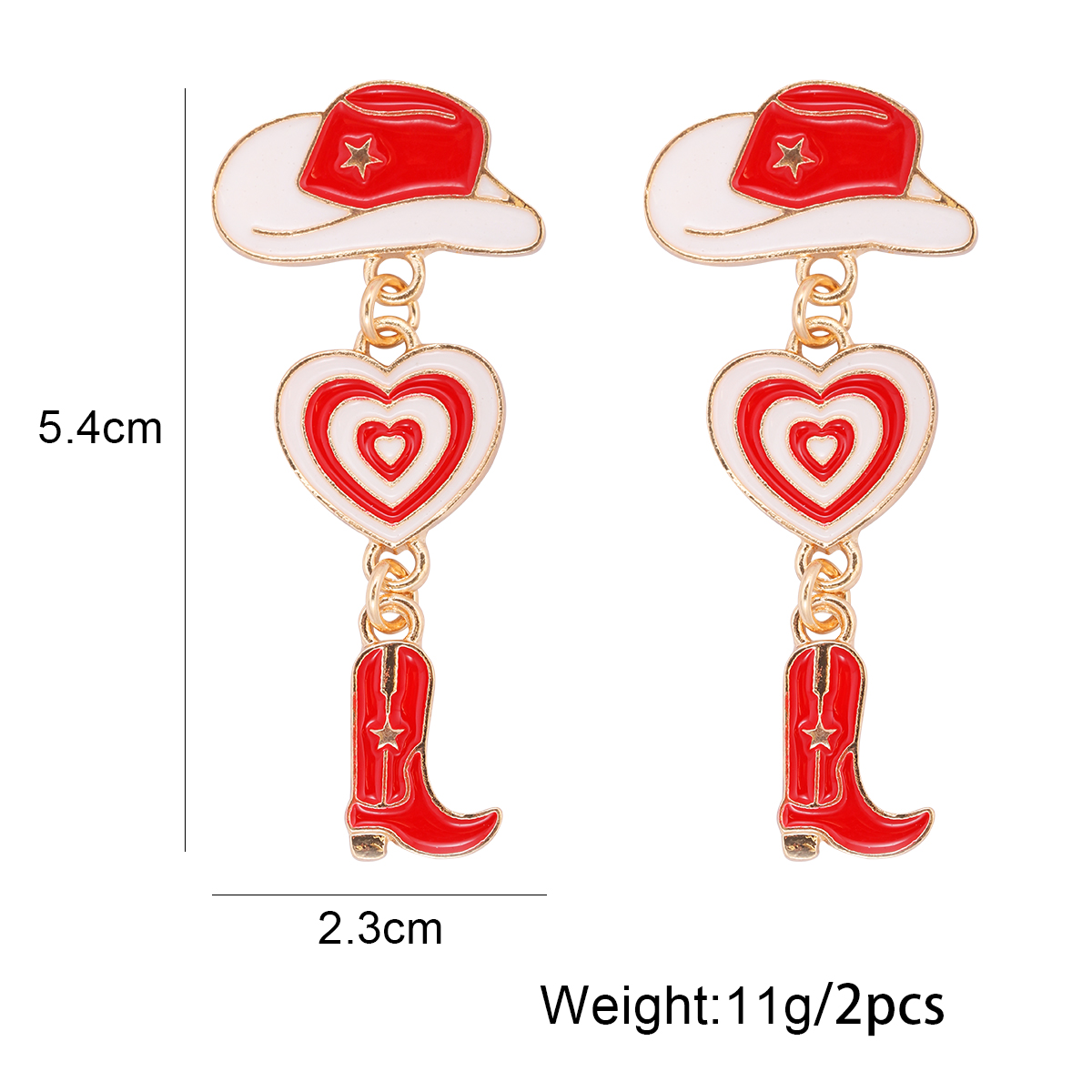 1 Pair Fashion Hat Heart Shape Boots Alloy Enamel Plating Women's Drop Earrings display picture 1