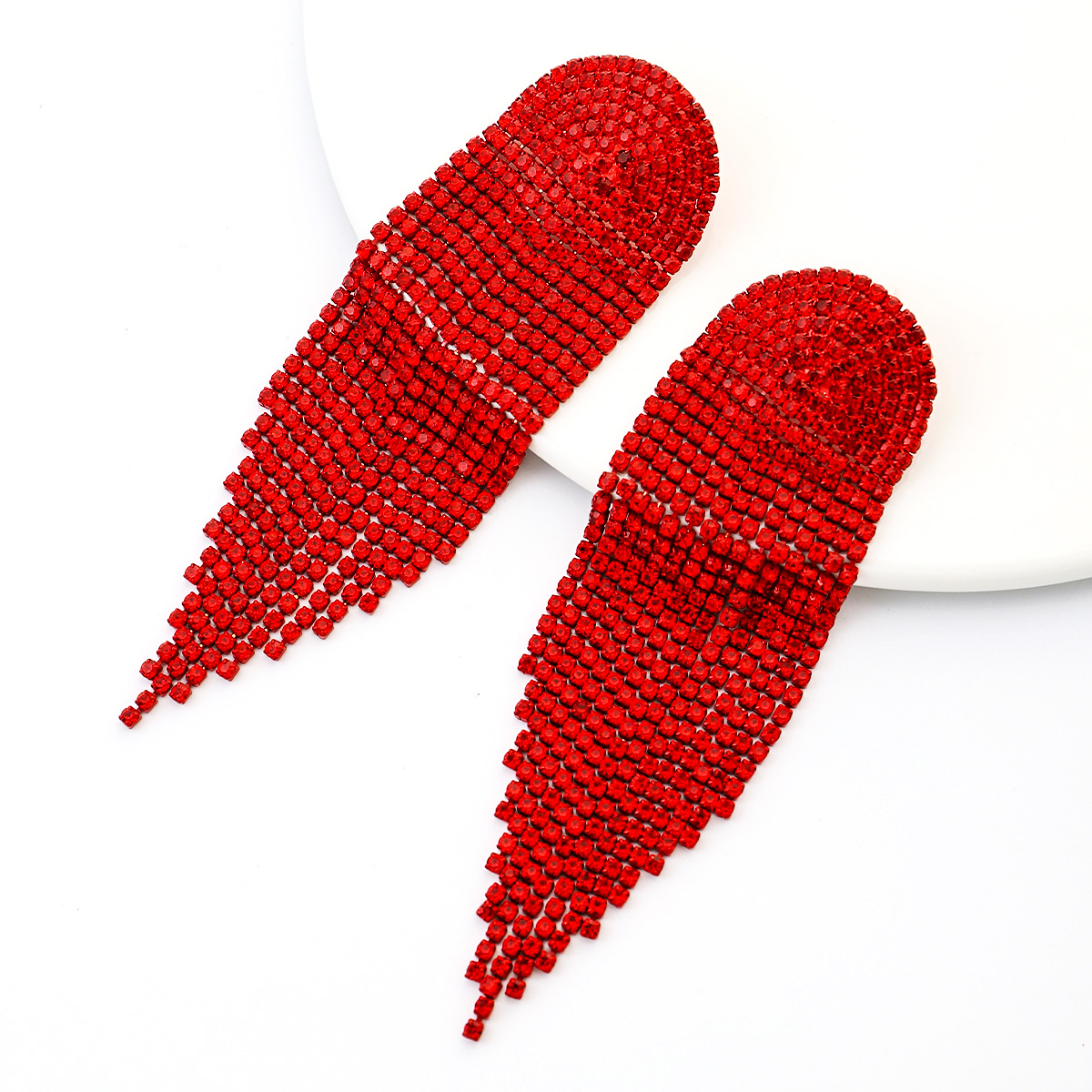 1 Pair Vintage Style Tassel Metal Inlay Rhinestones Women's Drop Earrings display picture 6