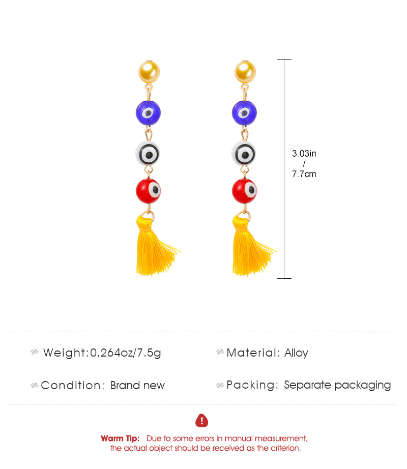 Retro Devil's Eye Alloy Patchwork 14k Gold Plated Women's Dangling Earrings display picture 1
