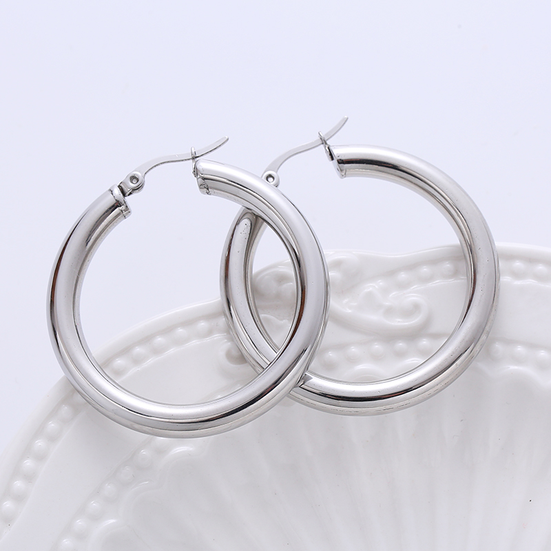 1 Pair Fashion Round Plating Inlay Stainless Steel Artificial Pearls 18k Gold Plated Hoop Earrings display picture 6