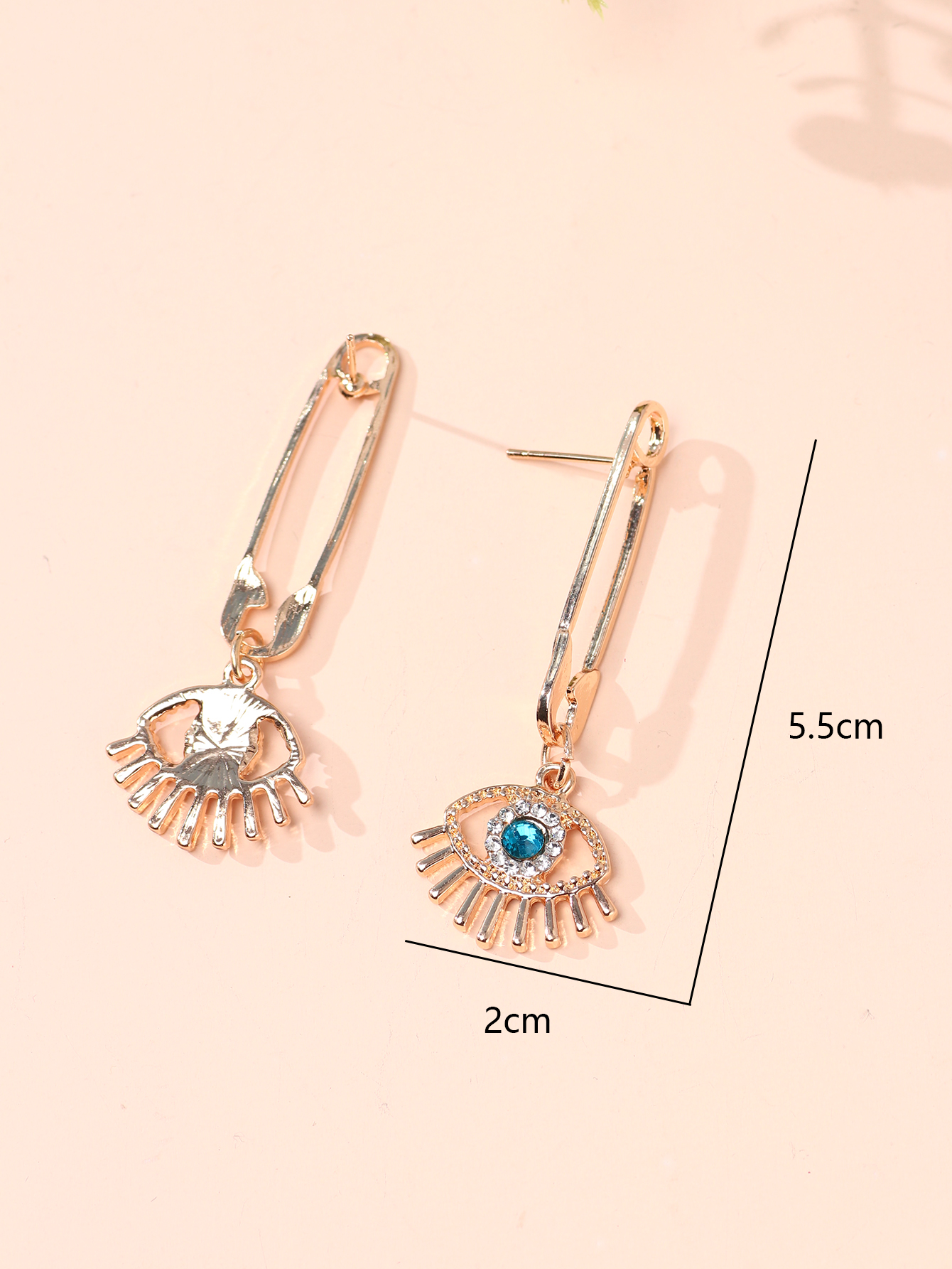 1 Pair Fashion Devil's Eye Alloy Inlay Zircon Gold Plated Women's Drop Earrings display picture 1