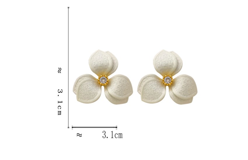 1 Pair Fashion Flower Copper Inlaid Zircon Ear Studs display picture 6