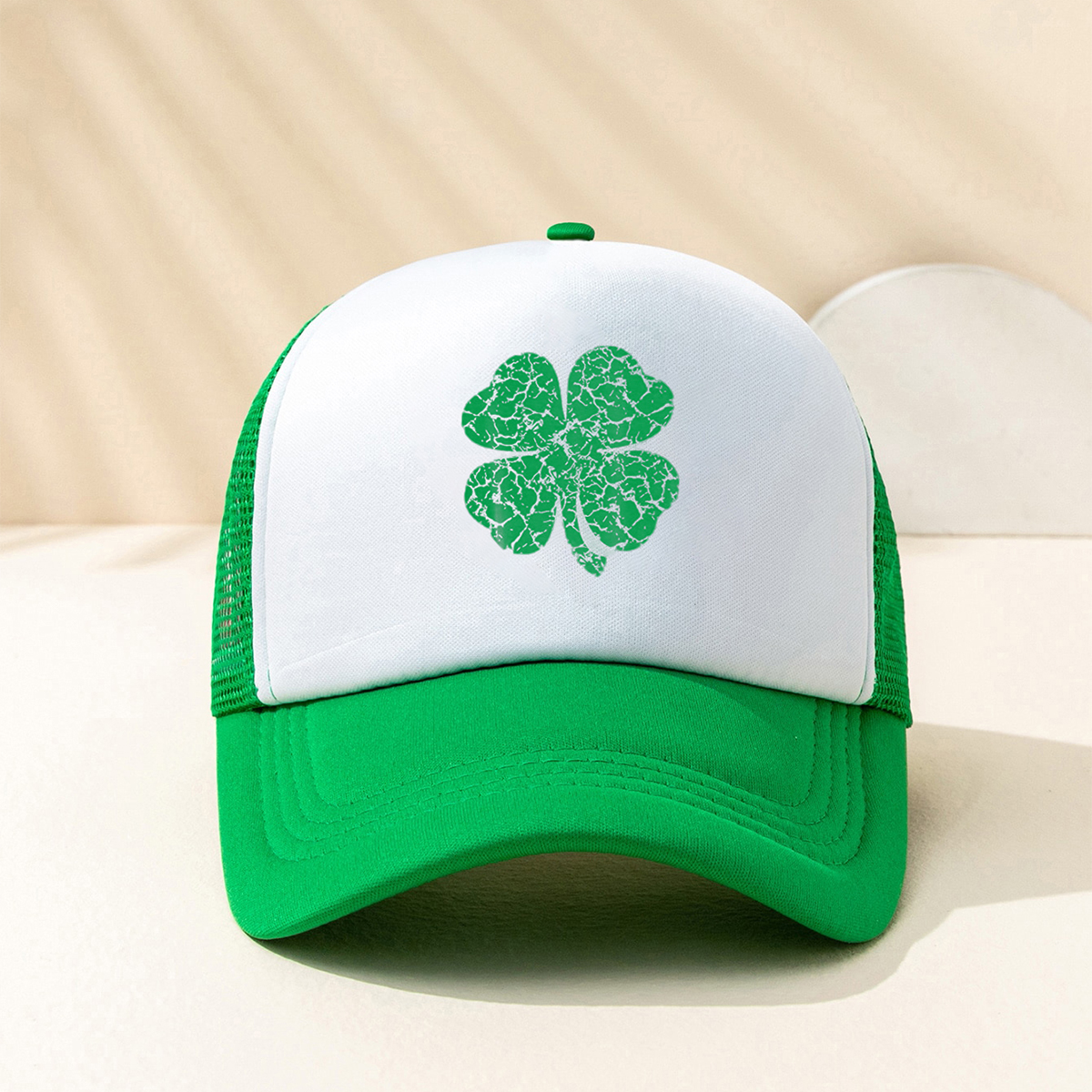 Unisex Fashion Four Leaf Clover Printing Wide Eaves Baseball Cap display picture 1