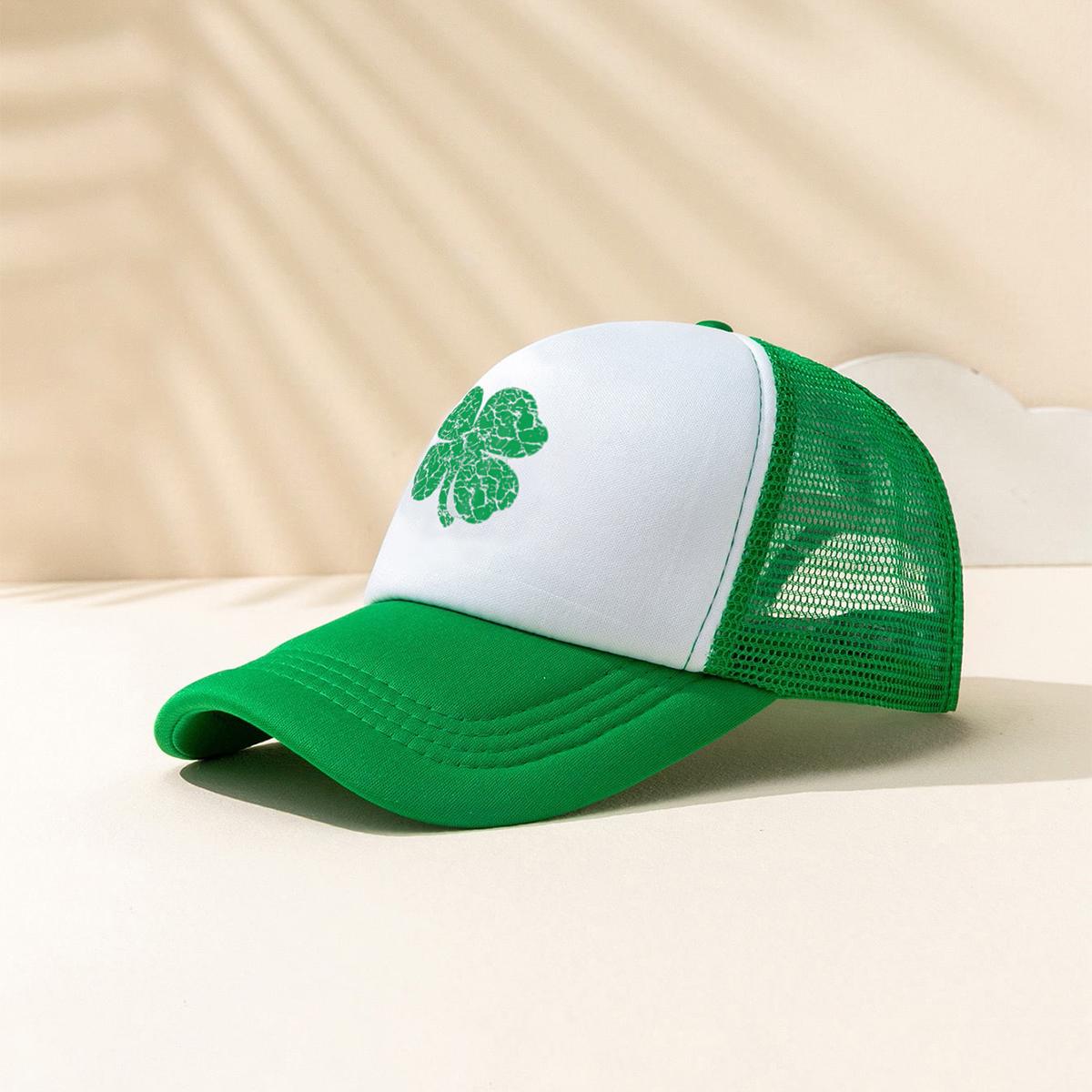 Unisex Fashion Four Leaf Clover Printing Wide Eaves Baseball Cap display picture 2