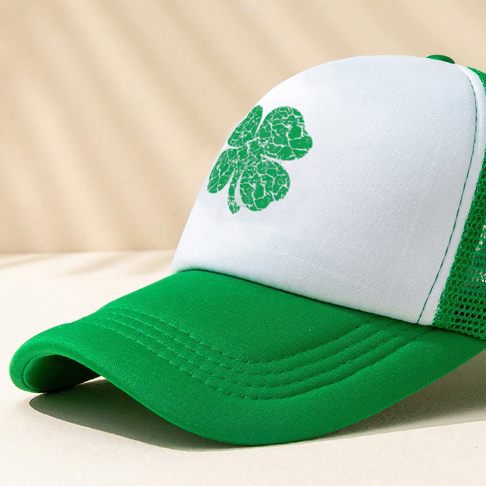 Unisex Fashion Four Leaf Clover Printing Wide Eaves Baseball Cap display picture 3