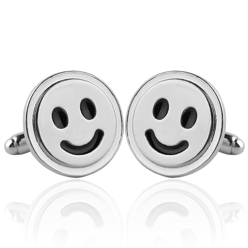 Fashion Animal Smiley Face Titanium Steel Paint Inlaid Jewel Shirt Cufflinks 1 Pair display picture 10