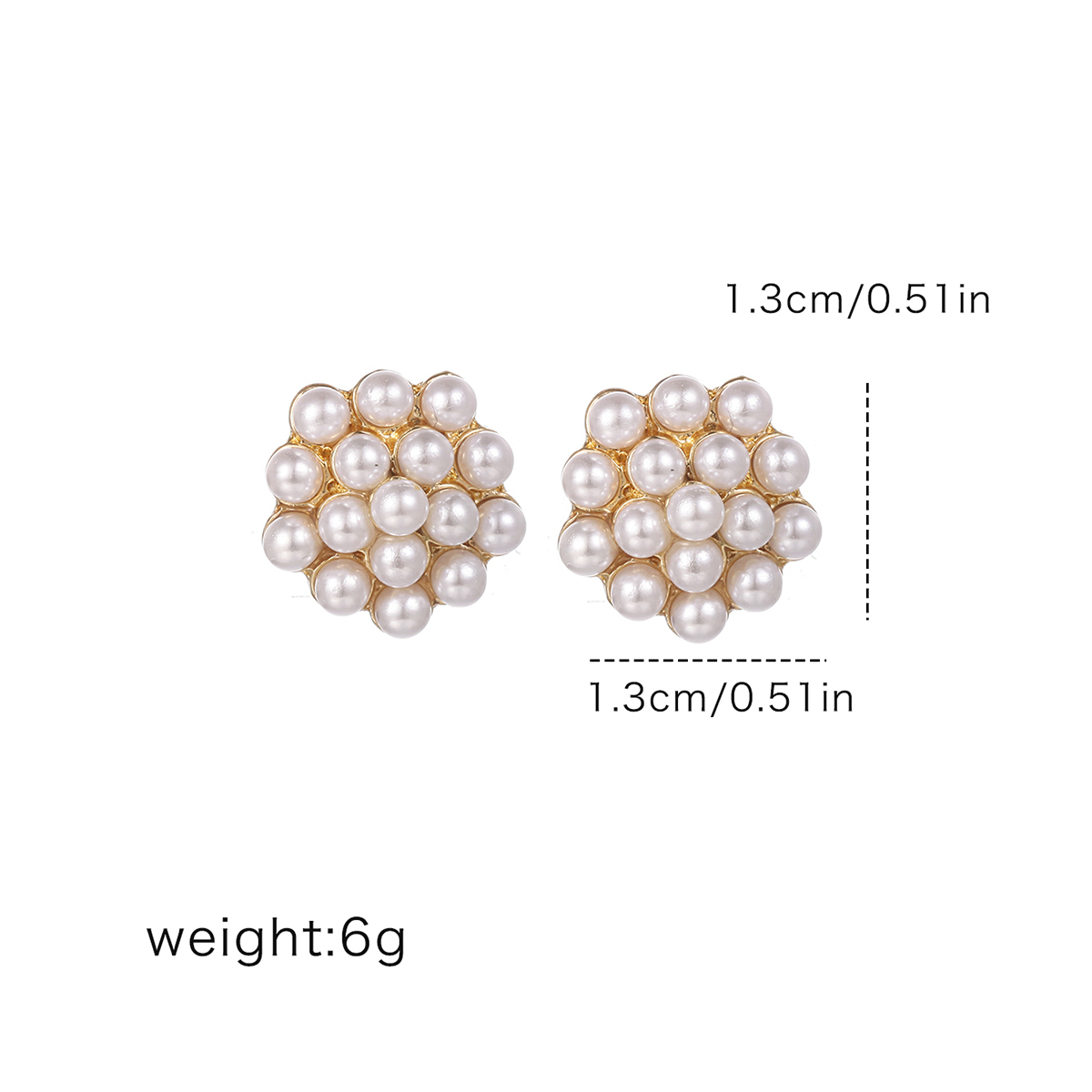 1 Paire Sucré Géométrique Incruster Alliage Perles Artificielles Boucles D'oreilles display picture 1