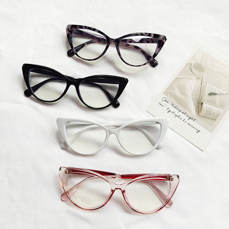 Fashion Solid Color Pc Resin Cat Eye Patchwork Full Frame Optical Glasses display picture 1