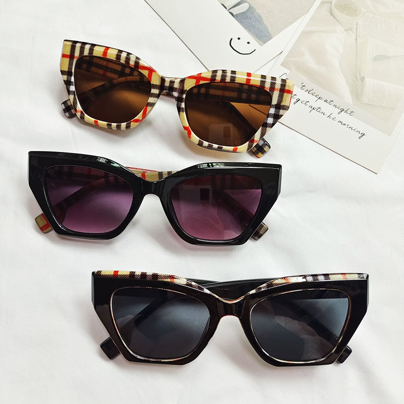 Fashion Color Block Pc Resin Cat Eye Patchwork Full Frame Women's Sunglasses display picture 3