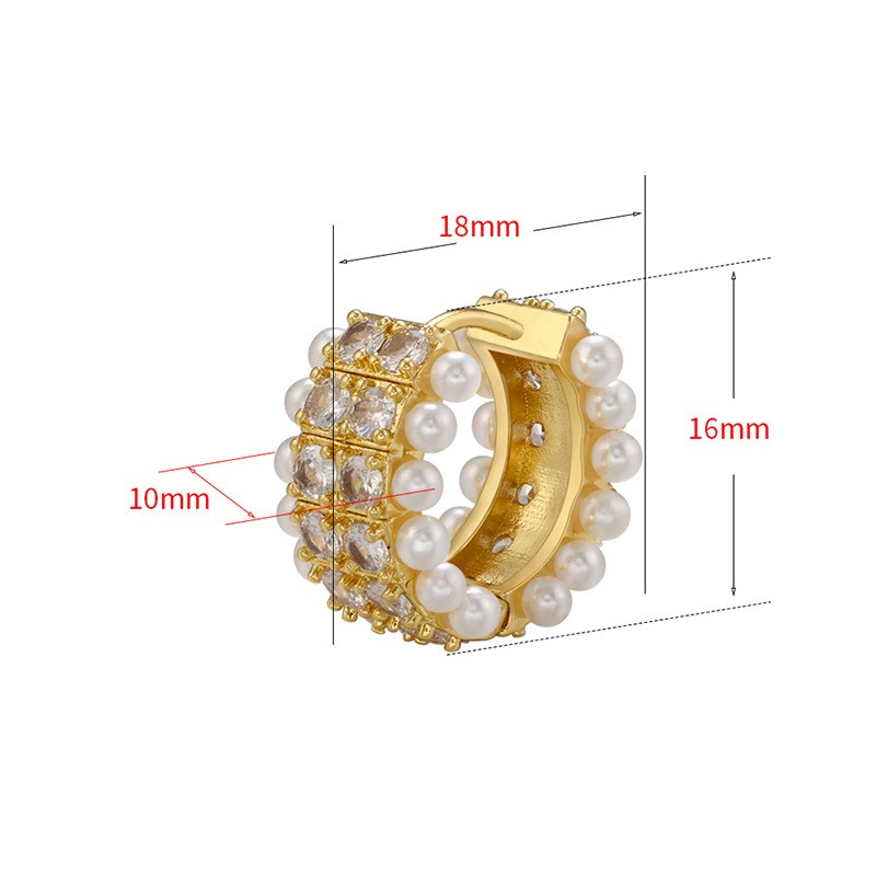 1 Pair Fashion Geometric Plating Copper Artificial Pearls Zircon Earrings display picture 4