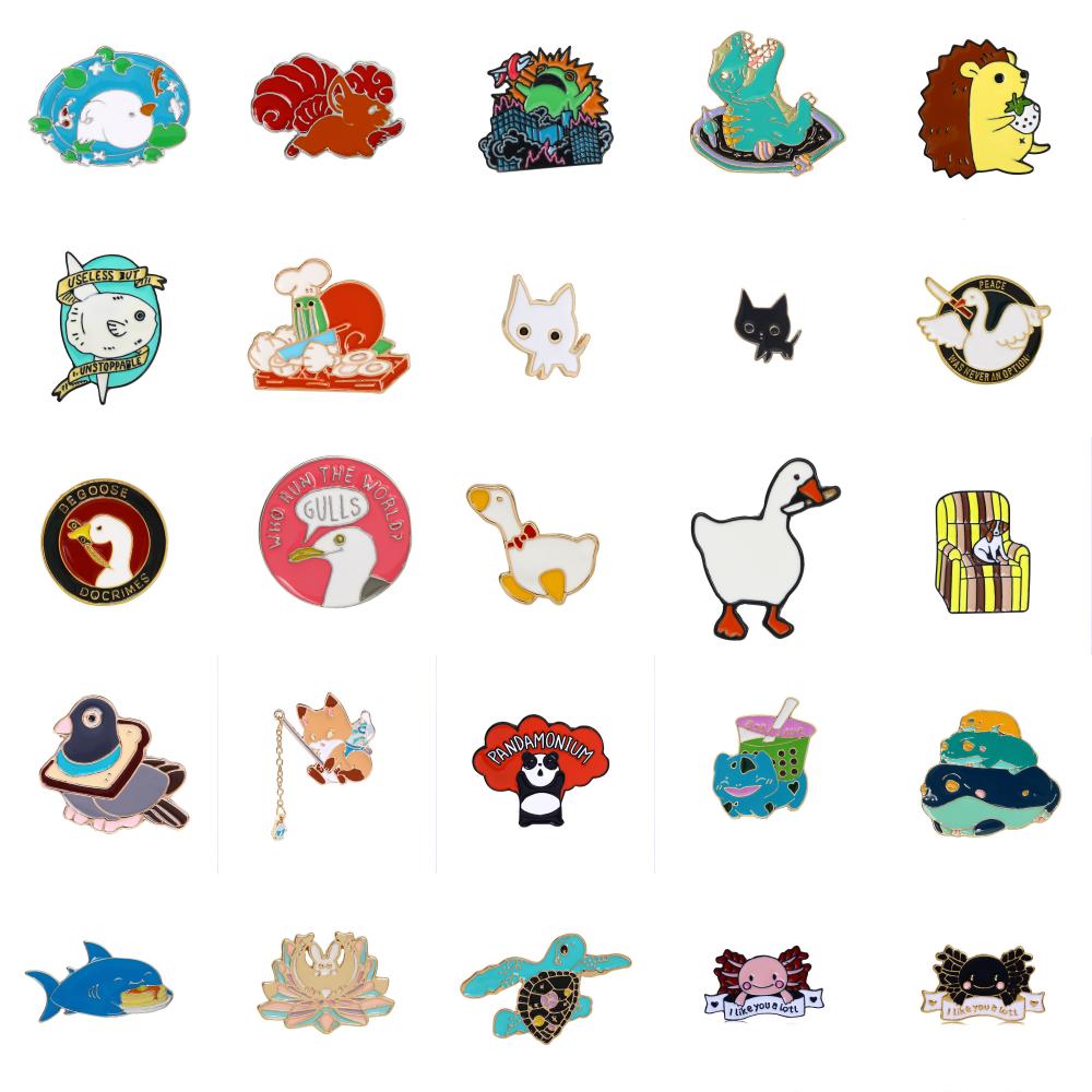 Cute Animal Alloy Metal Enamel Stoving Varnish Plating Unisex Brooches display picture 1