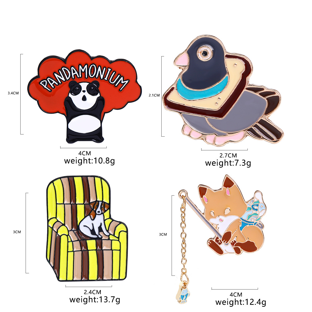 Cute Animal Alloy Metal Enamel Stoving Varnish Plating Unisex Brooches display picture 4
