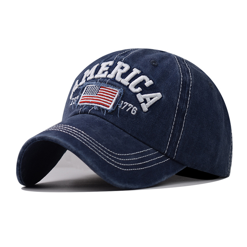 Unisex Fashion National Flag Letter Embroidery Wide Eaves Baseball Cap display picture 9