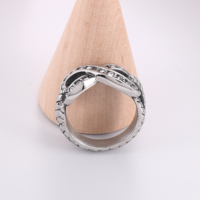 1 Piece Punk Geometric Stainless Steel Polishing Inlay Zircon Rings display picture 6