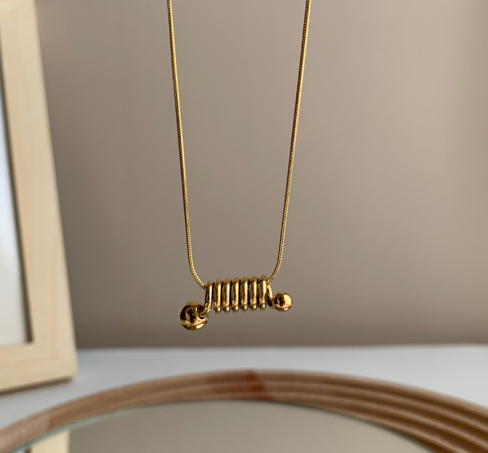 Mode Geometrisch Titan Stahl Überzug Halskette display picture 3