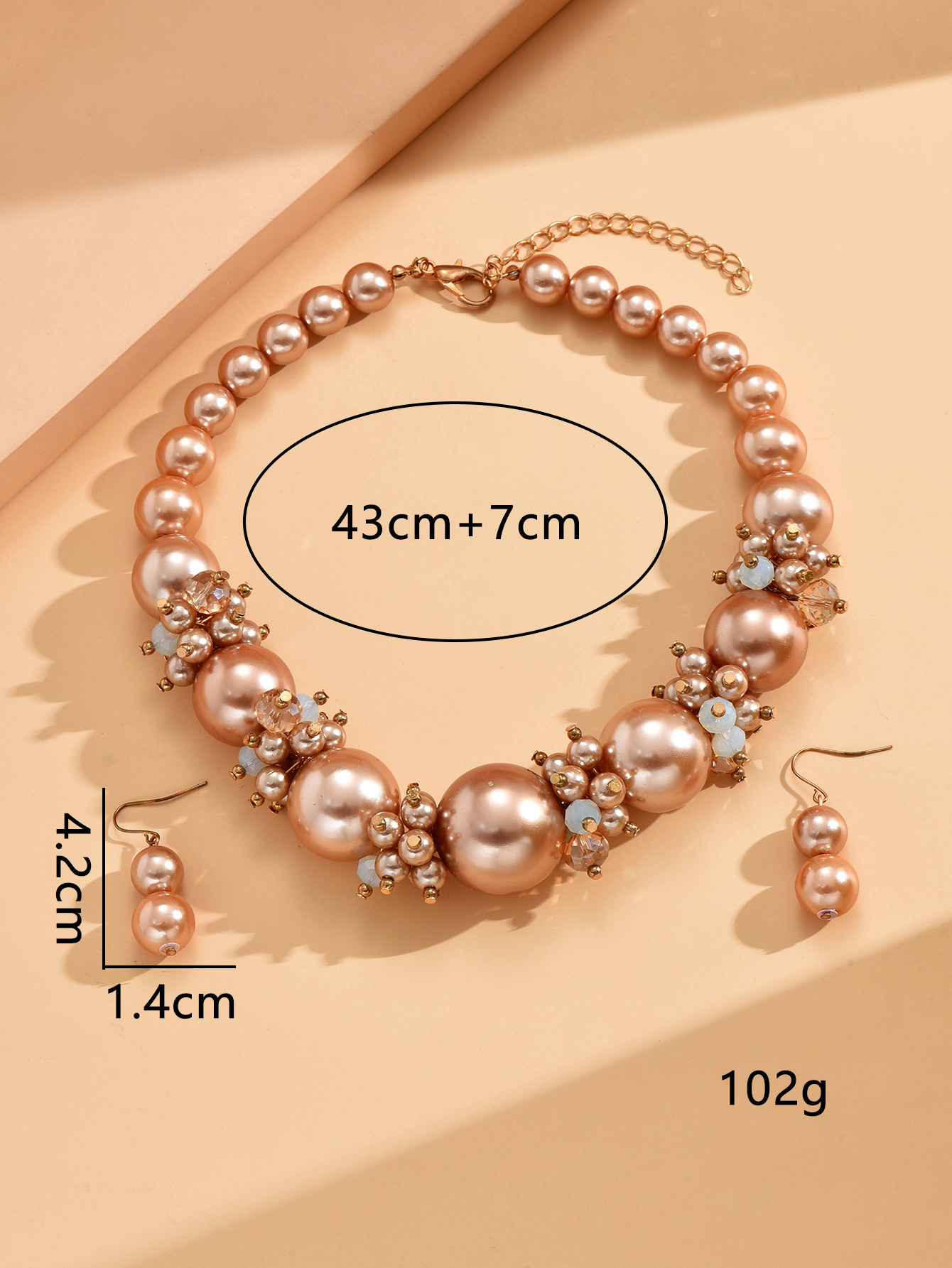 Elegant Simple Style Round Alloy Plastic Beaded Women's Jewelry Set display picture 3