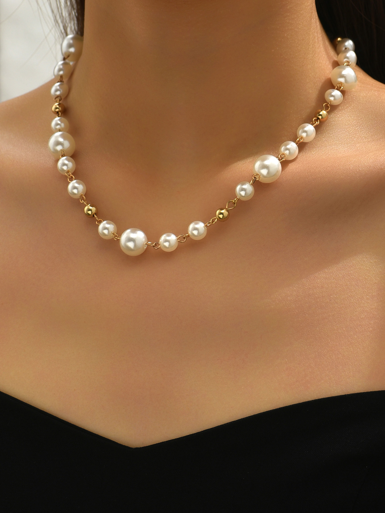 Simple Style Round Alloy Plastic Wholesale Necklace display picture 4
