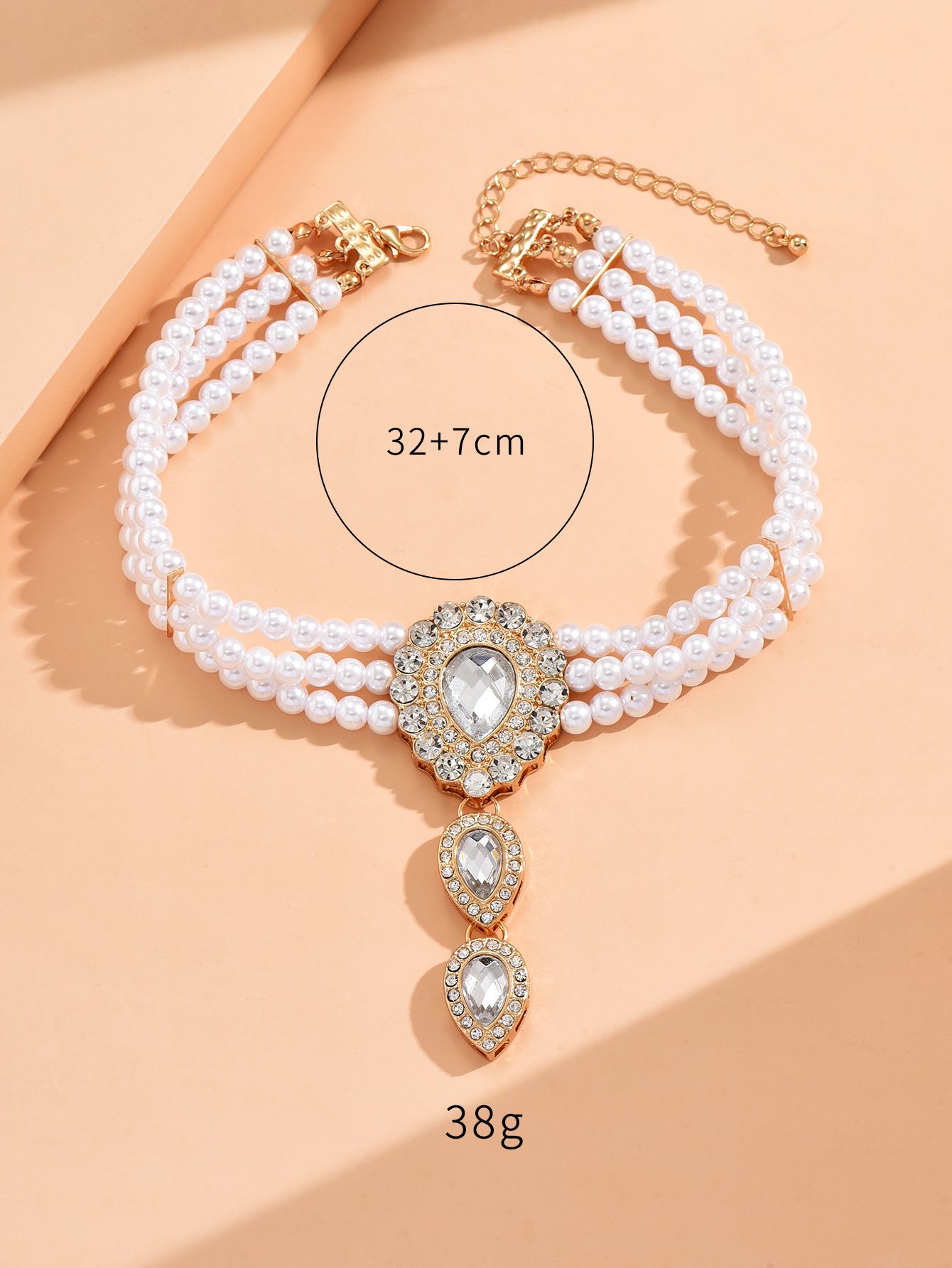 Simple Style Water Droplets Zircon Alloy Plastic Wholesale Layered Necklaces display picture 1
