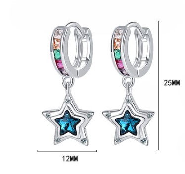 1 Pair Retro Star Copper Inlay Rhinestones Drop Earrings display picture 6