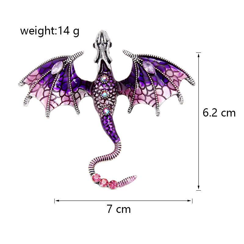 Streetwear Dragon Alloy Inlay Rhinestones Unisex Brooches display picture 2