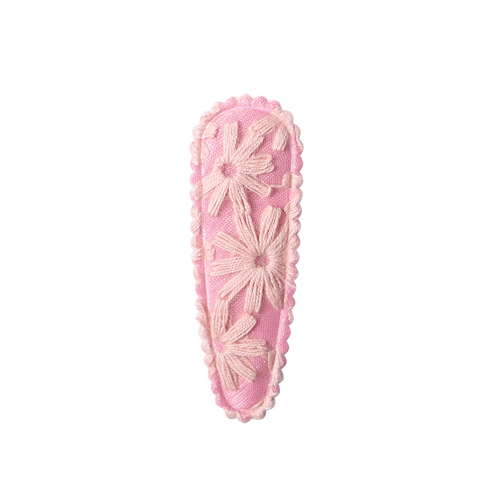 Girl'S Cute Sweet Flower Synthetic Yarn Knit Iron Embroidery Hair Clip display picture 9