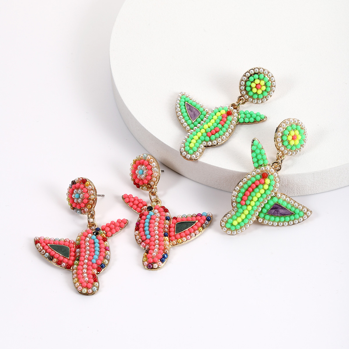1 Pair Cute Fashion Christmas Tree Elk Plastic Handmade Christmas Women's Drop Earrings display picture 2