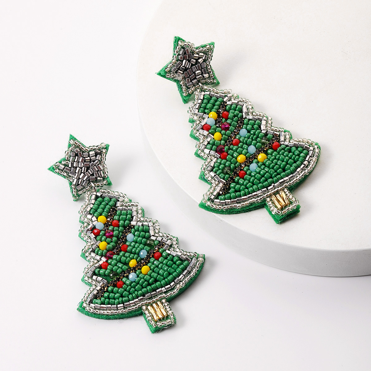 1 Pair Cute Fashion Christmas Tree Elk Plastic Handmade Christmas Women's Drop Earrings display picture 5
