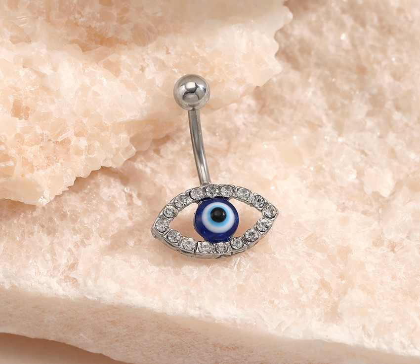 Simple Style Devil's Eye Stainless Steel Inlay Zircon Belly Ring display picture 3
