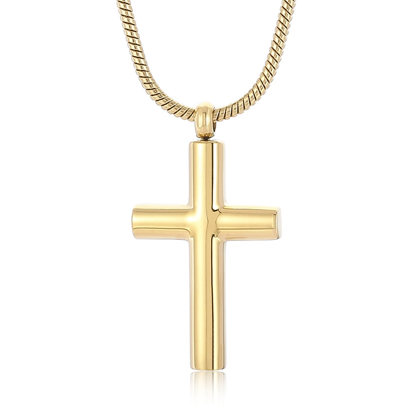 Stainless Steel 18K Gold Plated Basic Plating Cross Pendant Necklace display picture 1