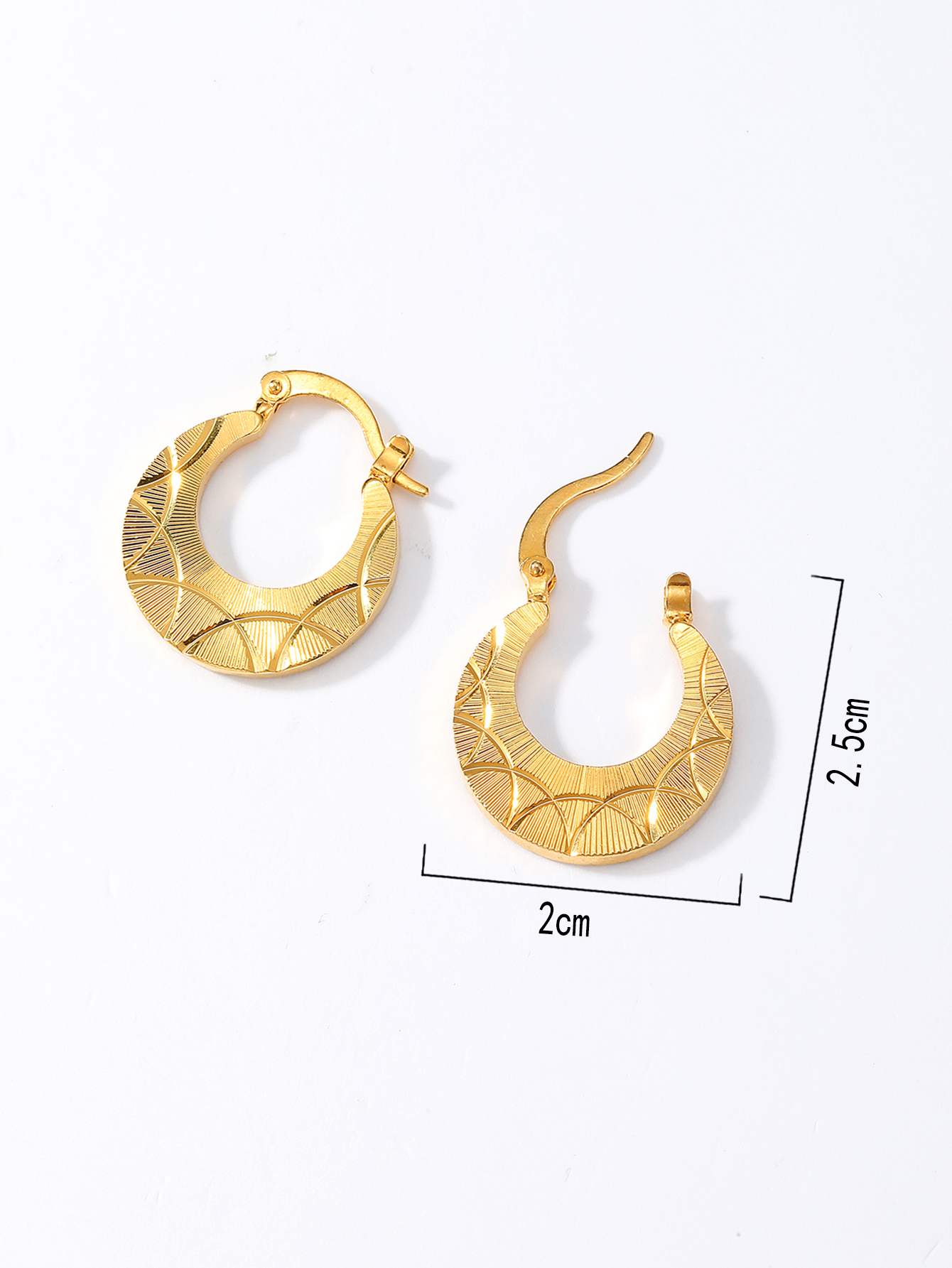 1 Pair Retro Solid Color Stainless Steel Plating Hoop Earrings display picture 9