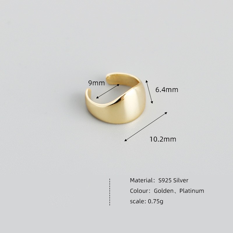 1 Pièce Style Simple Forme En U Couleur Unie Argent Sterling Clips D'oreille display picture 5