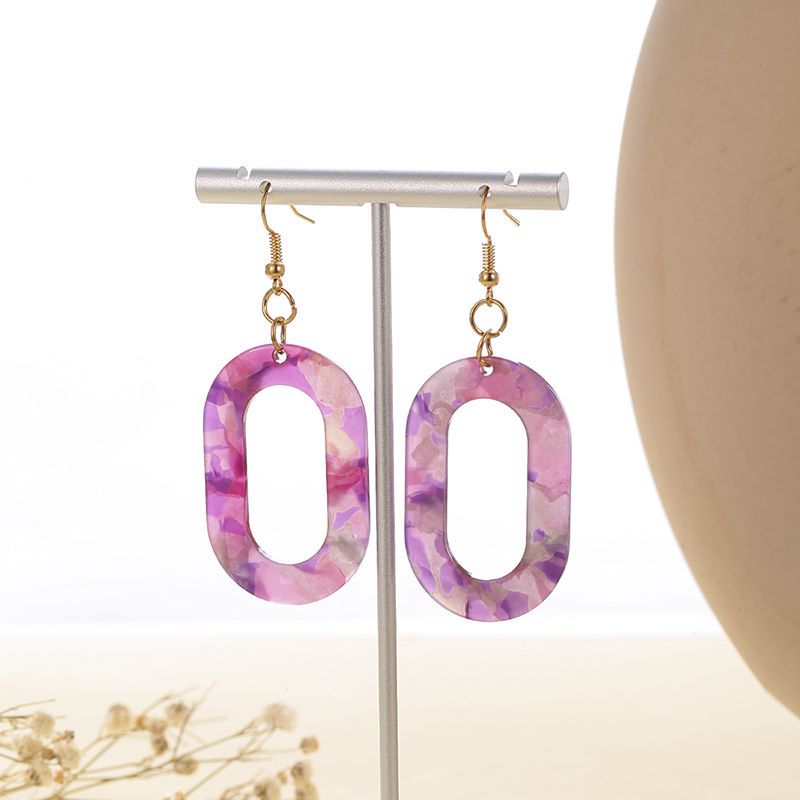 1 Pair Korean Style Oval Arylic Acetic Acid Sheets Women's Drop Earrings display picture 6