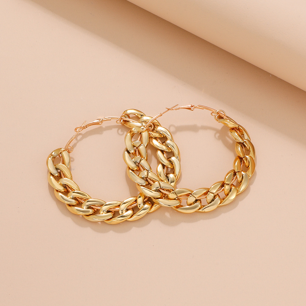 1 Pair Nordic Style Circle Alloy 14k Gold Plated Women's Hoop Earrings display picture 2