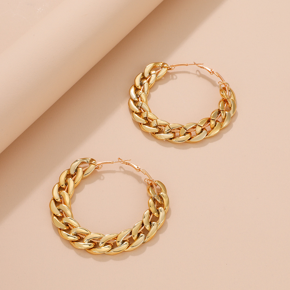 1 Pair Nordic Style Circle Alloy 14k Gold Plated Women's Hoop Earrings display picture 4