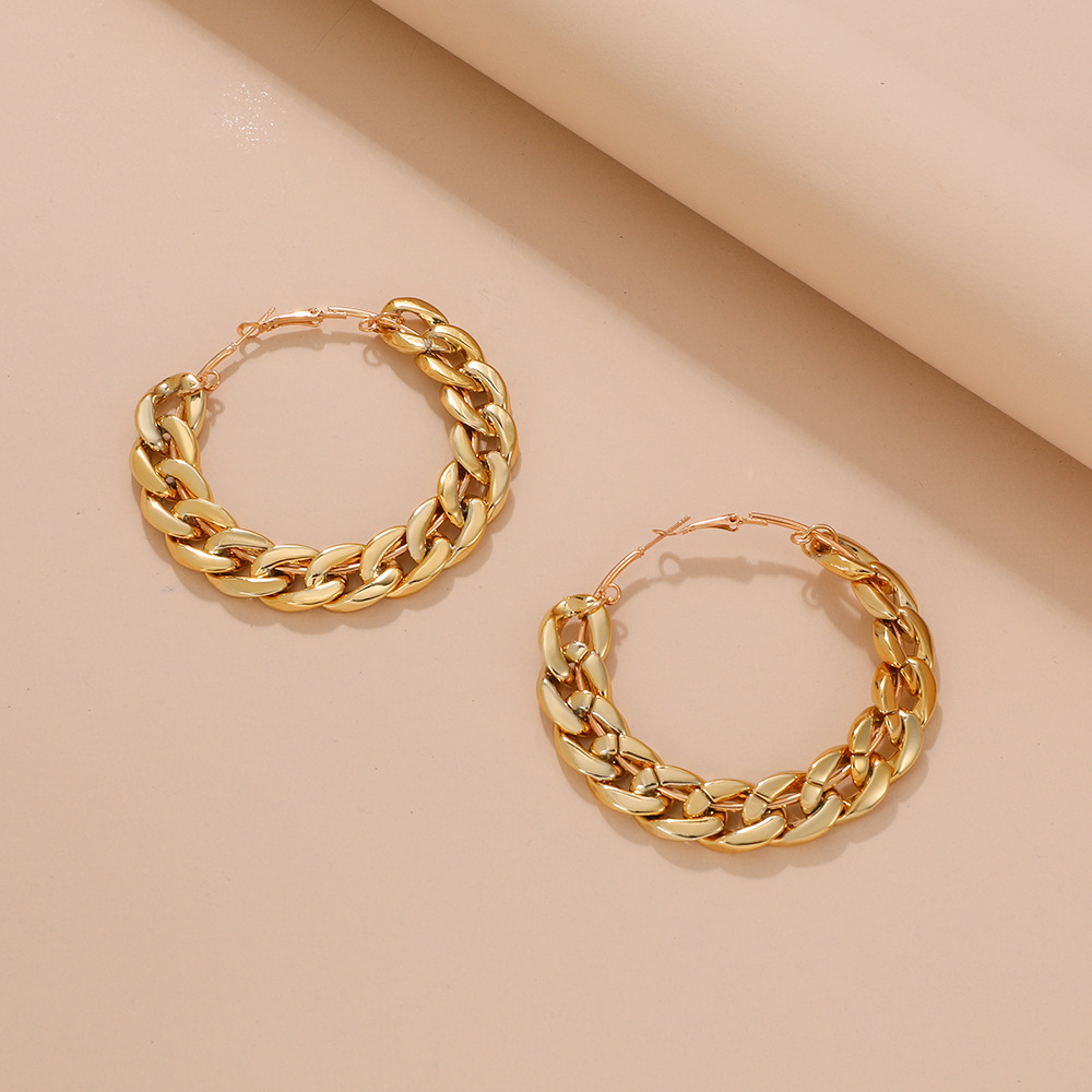 1 Pair Nordic Style Circle Alloy 14k Gold Plated Women's Hoop Earrings display picture 6