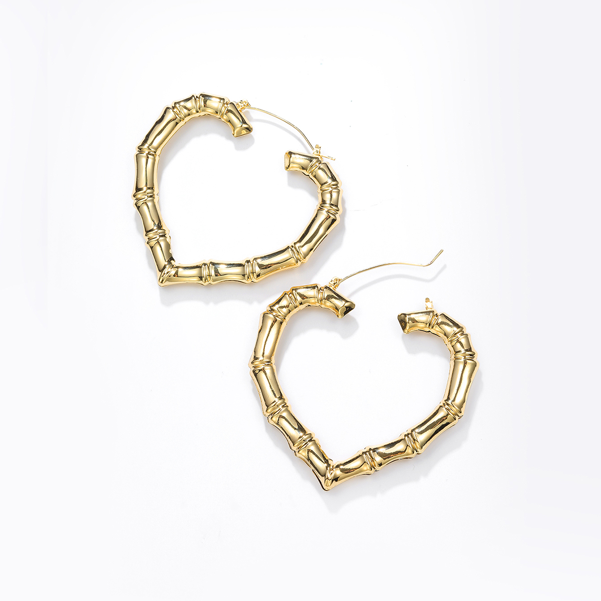 1 Pair Exaggerated Heart Shape Plating Iron Hoop Earrings display picture 20