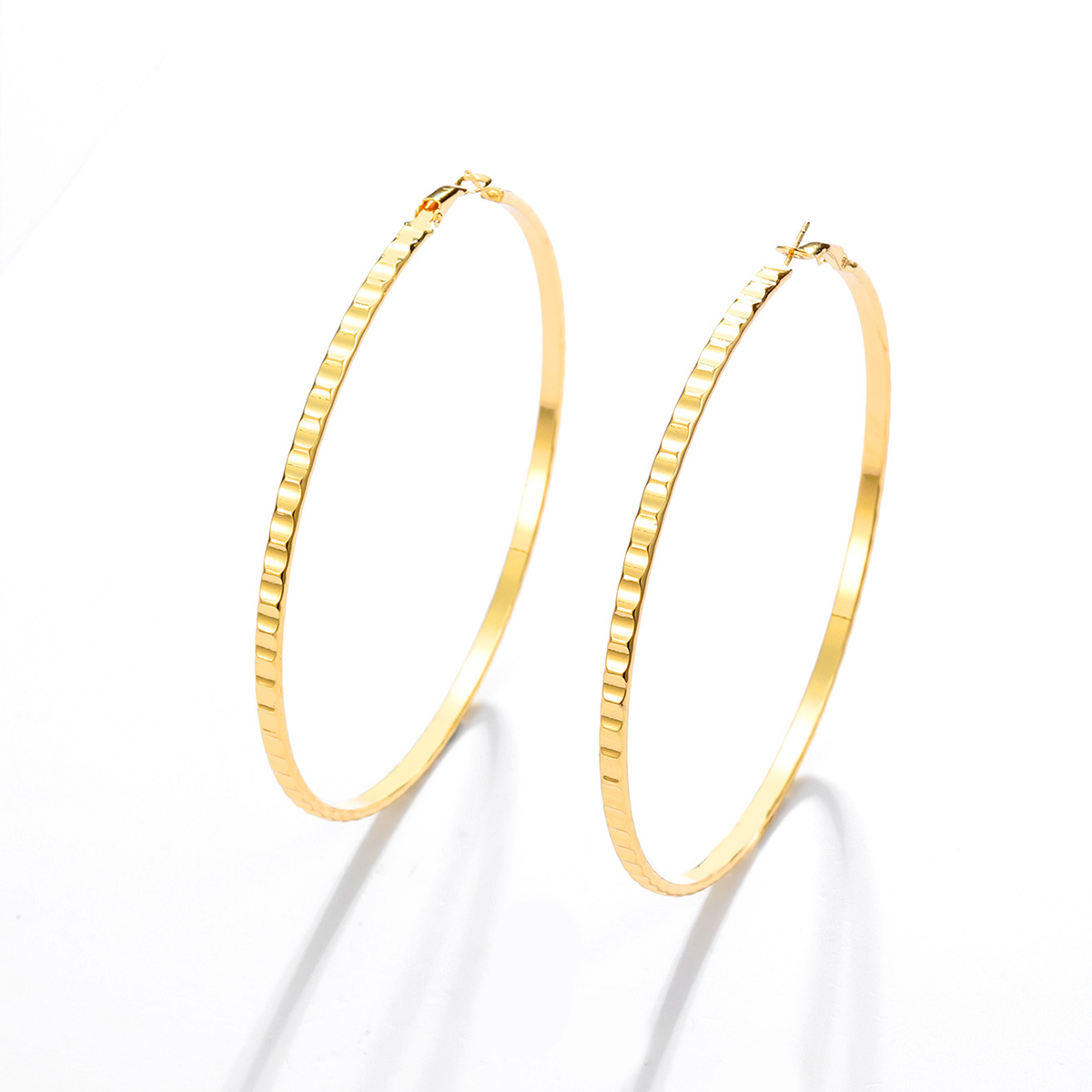 1 Pair Exaggerated Circle Plating Iron Hoop Earrings display picture 8