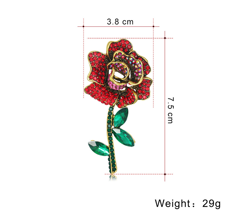 Fashion Rose Alloy Inlay Rhinestones Women's Brooches display picture 2